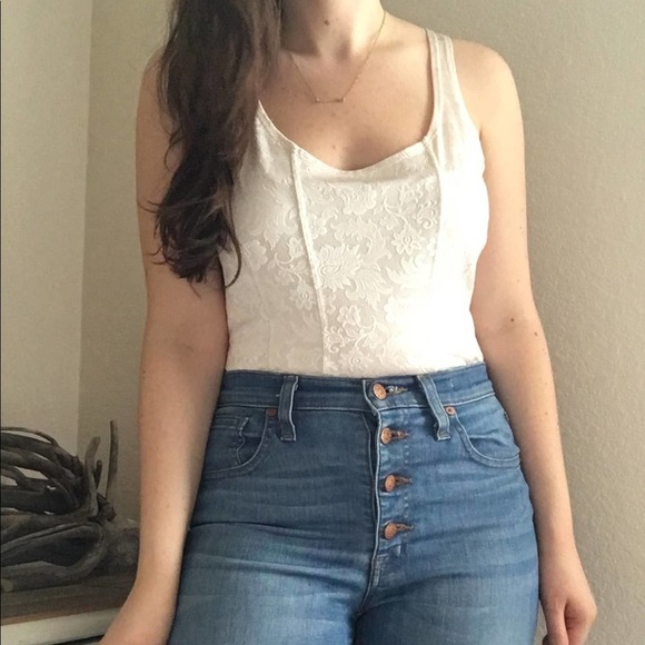 Vintage Subtle Print Scoop Neck Tank - Picture 6 of 7